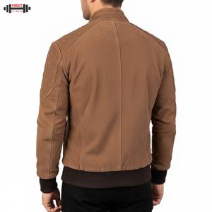 2025 OEM Service <b>Women's</b> <b>Leather</b> Corduroy Plus Size Full Sleeve Bomber <b>Jacket</b> <b>Brown</b> - Product Image 2