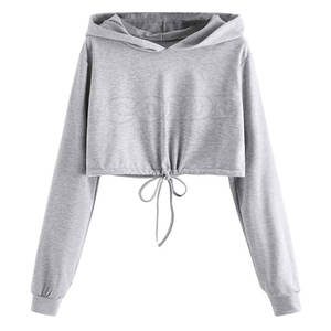 Ropa de moda Transpirable Mujeres Crop Top Sudaderas con capucha Uso al aire libre Superventas Mujeres Crop Top Sudaderas con capucha - Product Image 1
