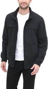Prix d'usine en gros hommes décontracté noir coupe-vent Bomber veste confortable respirant manches longues debout avant toile - Product Image 4