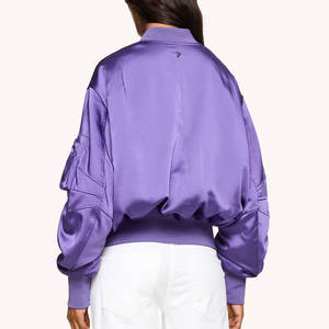 Recién llegado, chaqueta universitaria de satén hecha a medida para mujer, manga completa con forro de lana, ropa de sublimación diseñada en Pakistán - Product Image 4