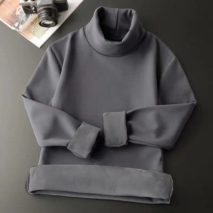 Pulls pour hommes décontractés en grande taille pour l'automne et l'hiver, mode, col roulé épais, t-shirts à double face en peluche, pull chaud en tricot pour hommes - Product Image 6