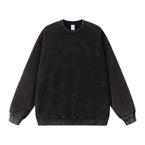 เสื้อฮู้ดดี้ผู้ชายไซส์ใหญ่พิเศษ ผ้าฝ้าย 100% สไตล์วินเทจ คอวี ทรงโอเวอร์ไซส์ ล้างสีแบบแอซิด คุณภาพสูง ปักลายเพชร - Product Image 2