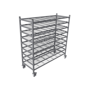 Stainless Steel 4-<b>Wheel</b> Cooling Rack <b>Trolley</b> 300kg/m Load Capacity Adjustable Height Legs for Baking Kitchen Rolling Utility - Product Image 3