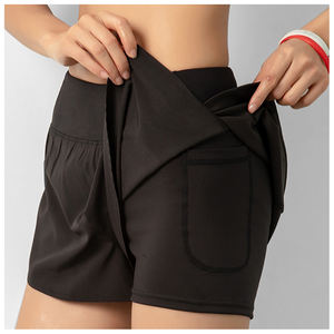 กางเกงขาสั้นระบายเหงื่อระบายอากาศได้ดีสำหรับผู้หญิงกางเกงออกกำลังกายเล่นโยคะฟิตเนสพิมพ์โลโก้ได้ตามต้องการสำหรับฤดูร้อน - Product Image 4