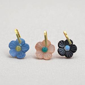Gemstone Flower Carving Double Stone Pendant 14mm Size Gemstone 925 Silver Gold Plated Rotating Loop Handmade Charms Wholesalers - Product Image 5