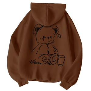 Mujer Y2k Sudadera con capucha Linda línea oso estampado patrón mujer ropa gráfica Sudadera con capucha 2025 invierno sudadera para manga larga Niña - Product Image 1