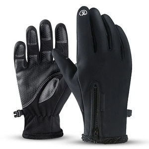NOUVEAUX Gants d'hiver pour moto en cuir PU, chauds, pour homme, antidérapants, compatibles écran tactile, imperméables, à doigts séparés, pour le cyclisme, en polaire, pour la neige - Product Image 1