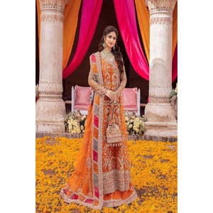 Angrakha de Seda Satén Kanwal Malik MINA con Adornos Hechos a Mano TC-1414 - Product Image 1