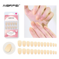 Faux ongles à presser en ABS, couleur nude, pré-conçus, pour doigts
