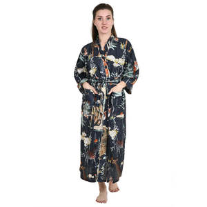 Boho Style Floral Kimono Pure Cotton Robe De Bain for Home Fashionable <b>Cardigan</b> for <b>Spring</b> Summer Bedroom Robe De Chambre De - Product Image 3