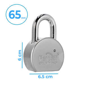 Lucchetto di sicurezza in acciaio da 65 mm con gancio corto, antifurto, a combinazione numerica, con cilindro in ottone, in ferro - Product Image 3