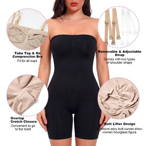 Grossiste Gainant Sans Couture Effet Ventre Plat, Bodysuit Bustier Sculptant, Gainant Complet Sans Bretelles, <span class=keywords><strong>Combinaison</strong></span> Courte Sculptante - Product Image 4