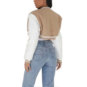 Bomber universitaire court d'hiver pour femmes du fabricant OEM Veste Streetwear en chenille brodée Logo personnalisé Design respirant - Product Image 6