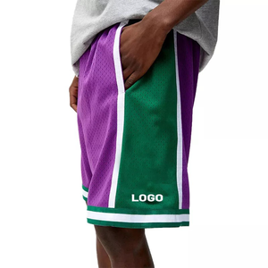 Pantalones cortos de malla holgados informales para hombre con cintura con cordón personalizado Patrón sólido Pantalones cortos de malla para hombre personalizados Servicio OEM - Product Image 2