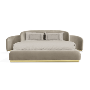 Odette Double <b>Queen</b> King <b>Size</b> Modern Soft <b>Bed</b> Upholstered with Metal <b>Frame</b> Storage Feature for Bedroom Apartment Furniture - Product Image 3