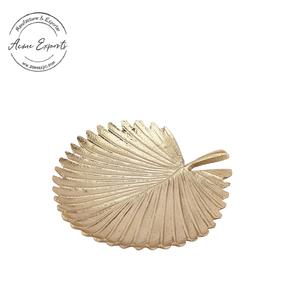 Decorative Leaf Shape <b>Tray</b> with Polished <b>Gold</b> Finish Perfect for Centerpiece Home Decor Gifting and Festive Display - Product Image 1