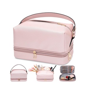 กระเป๋าใส่เครื่องสำอางหนังขนาดใหญ่พร้อมที่ปิดซิปกระเป๋าเครื่องสำอางสำหรับเดินทางของขวัญวันเกิดสำเร็จการศึกษา/วันแม่สำหรับผู้หญิง - Product Image 1