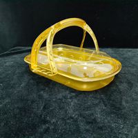 Plastieken gouden dienblad met handvat, hoge kwaliteit, opvouwbaar, bruiloft, fruit, gebakverpakking, op maat gemaakte kleur, Ramadan cadeau, roti doos, verpakking