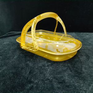 ถาดพลาสติกสีทองพร้อมหูหิ้ว คุณภาพสูง พับได้ สำหรับงานแต่งงาน บรรจุภัณฑ์ผลไม้และขนมอบ สีตามสั่ง กล่องใส่โรตี ของขวัญรอมฎอน บรรจุภัณฑ์ - Product Image 2