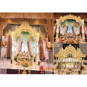 Mandap de Madera Tradicional para Bodas Gujarati, Mandap de Boda Estilo Indio, Decoración, Mandap para Bodas del Sur de la India, Instalación en EE. UU. - Product Image 1