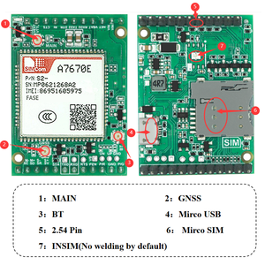 לוח פיתוח SIMCOM A7670E-FASE 4G LTE Cat 1 עם מודול אלחוטי GNSS BT VoLTE, ציוד לוח EV ואנטנות - Product Image 5