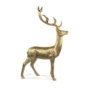 Sculptures de cerfs en aluminium doré de luxe modernes faites à la main Décoration d'intérieur pour salon - Product Image 5