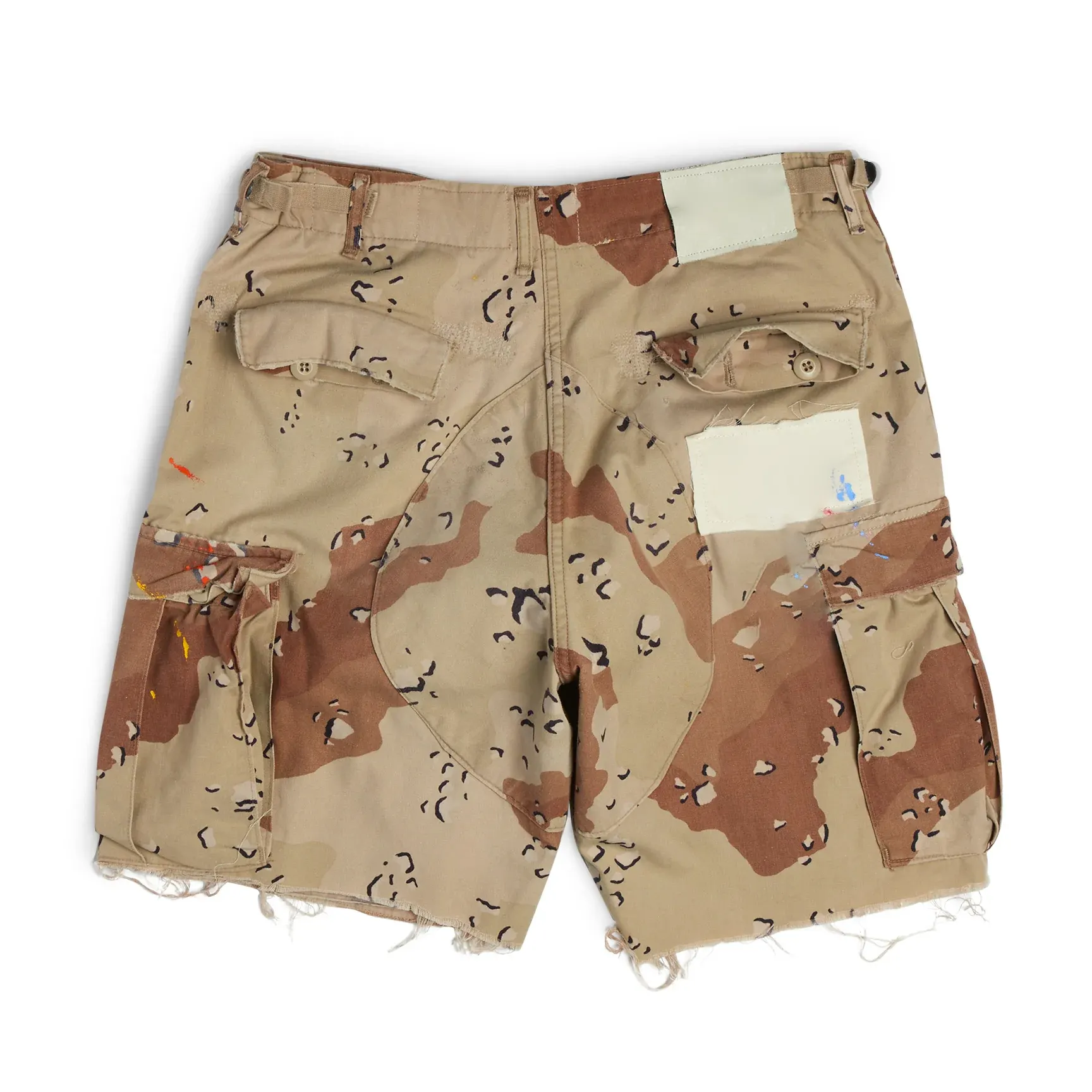 Hete Verkoop Zwaargewicht Camo Jean Shorts Mannen Groothandel Patchwork Borduurwerk Cargo Denim Shorts Custom Crop Raw Zoom Shorts