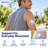 Patch adhésif imperméable et respirant RECOO pour capteur de surveillance continue du glucose (CGM) – Marque privée OEM