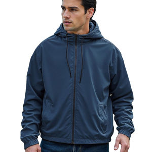 Chaqueta de Senderismo Ligera y Cortavientos Personalizable para Hombre, Ropa Impermeable para Exteriores con Cierre de Cremallera, Chaqueta con Capucha - Product Image 1