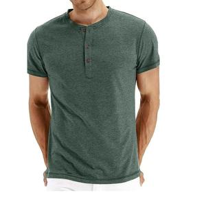 T-shirt uni décontracté de qualité supérieure, coupe ajustée, tissu en coton élasthanne respirant et écologique, 220 GSM, manches courtes pour - Product Image 1