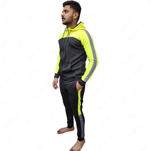 Ropa de abrigo unisex para hombre, chándales multicolores en panel, práctica de trabajo y entrenamiento, conjuntos de sudaderas con capucha y pantalones - Product Image 1