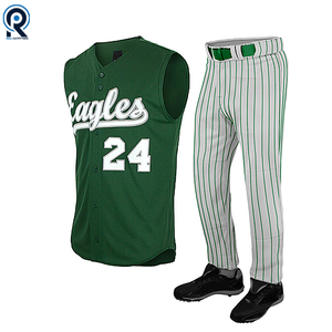Jersey de béisbol de poliéster sublimación uniformes de béisbol barato para hombre de secado rápido Softball Jersey y pantalones 2 piezas Set - Product Image 3