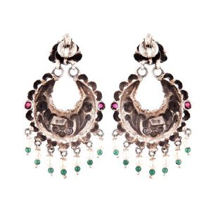 Pendientes de plata de ley 92,5 con diseño de flores para mujer, aretes de lujo, color verde, para fiesta de aniversario de boda, NSJ-889/46126 - Product Image 2