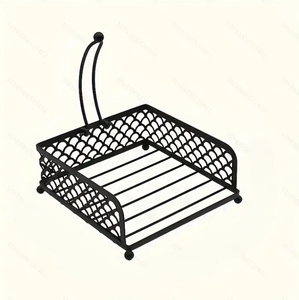 Premium Luxury Handmade <b>Black</b> Metal <b>Square</b> Wire Napkin Holder in Best Price From India - Product Image 2