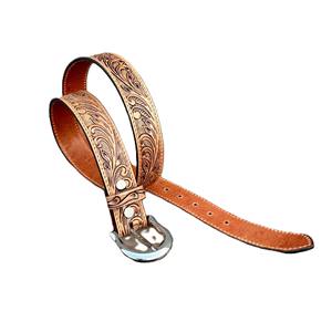 Handmade Cowboy Belt for <b>Men</b> Western Style Embossed Genuine Leather with Removable Tooled for Buckle - Product Image 4