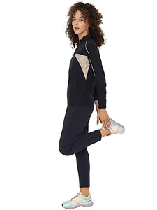 Ensemble de jogging court en velours coupe ajustée en coton écologique pour femmes Veste contour en polaire 2 pièces et survêtements en velours pour l'hiver - Product Image 5