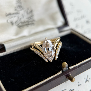 Asher Champagner Marquise Labor-Gezüchteter Diamantring im Altschliff-Schliff - Product Image 4