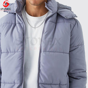 Chaqueta acolchada cálida a prueba de viento de invierno personalizada para hombre, chaqueta de lona de lujo de estilo callejero con plumón brillante, nuevo diseño para exteriores - Product Image 4