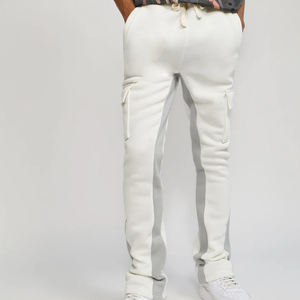 Wholesale Men's Winter Casual Sweatpants-Eco-Friendly 100% Cotton Canvas Fleece Thickness <b>Elastic</b> Waist <b>Lace</b>-Up Closure Printed - Product Image 3