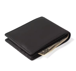 Cartera de cuero retro unisex de piel de vaca auténtica, monedero corto hecho a mano con clip para dinero Delgado, diseño de lujo con logotipo personalizado OEM - Product Image 3