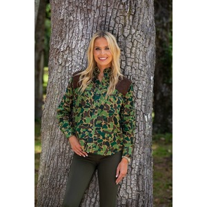 Fabricante Engro ropa deportiva uniformes industria personalizada sublimación impresión señoras manga larga Vintage Camo Shooting Shirt - Product Image 2