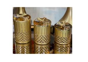 Recipiente para Especias de Acero Inoxidable Repujado, Diseño Moderno y Lujoso, Tamaño Estándar, Acabado Dorado Pulido, Diseño Trenzado, Conservación de Frescura DC - Product Image 3