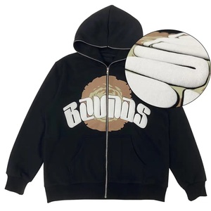 2021 sweat à capuche personnalisé pour hommes en gros Streetwear unisexe imprimé coton biologique de haute qualité surdimensionné brodé silicone décontracté - Product Image 1