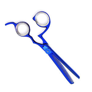 Fantaisie Poignée Cheveux Amincissement Ciseaux Bleu Couleur Coupe De Cheveux Salon Ciseaux Cheveux Élégant Barber Amincissant Ciseaux - Product Image 4