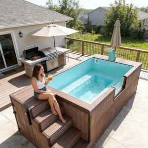 Piscina Elevada de 40 Pies de Diámetro, Calidad Resort, con Bomba de Filtrado y Baldosas para Terraza, para Jardín Exterior, Grande y Resistente - Product Image 4