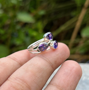 Wholesale Factory Price Amethyst Ring 925 Sterling Silver Fashion Silver Jewelry Handmade Designer Ring Christmas Gift for Her - Product Image 4