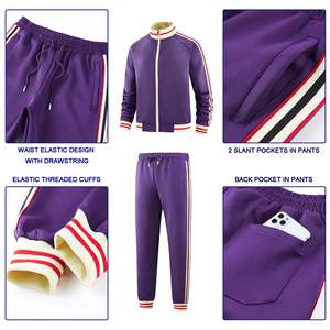 ชุดวอร์ม2ชิ้นสำหรับทั้งหญิงและชายชุดวอร์มผ้าฝ้าย100% ปักโลโก้ด้วยพลอยเทียมตามสั่ง - Product Image 5