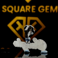 Pendentif Lettre Personnalisé pour Enfants en Moissanite VVS Style Hip Hop Plaqué Argent Sterling