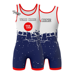 Singlet de Lucha Libre Personalizado, Ropa Deportiva, Singlets Azules de Lucha Libre, Tabla de Tallas de EE. UU., Singlets de Lucha Libre - Product Image 4