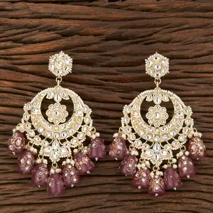 Anting-Anting Chand Buatan Indo Barat dengan Sepuh Emas 108981 Grosir Perhiasan Modis Di India